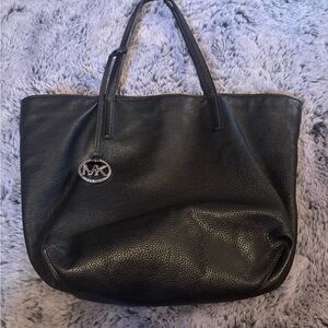 Michael Kors Pebbled Leather Black Tote Bag